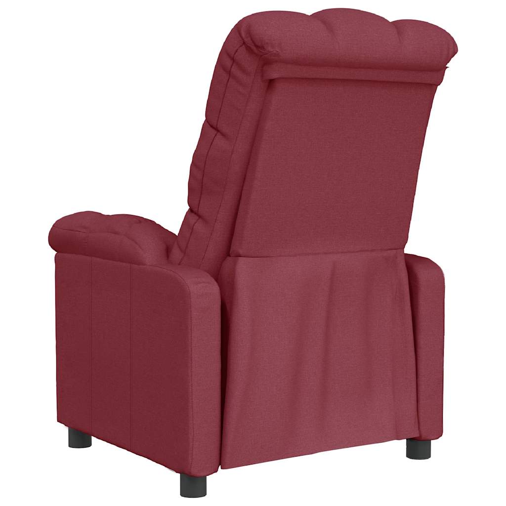Recliner Chair Wine Red Fabric