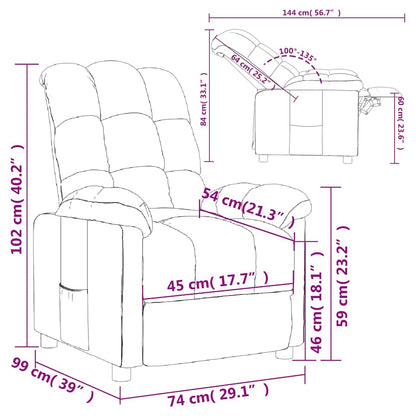 Recliner Chair Wine Red Fabric