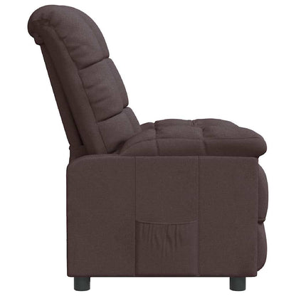 Recliner Chair Dark Brown Fabric