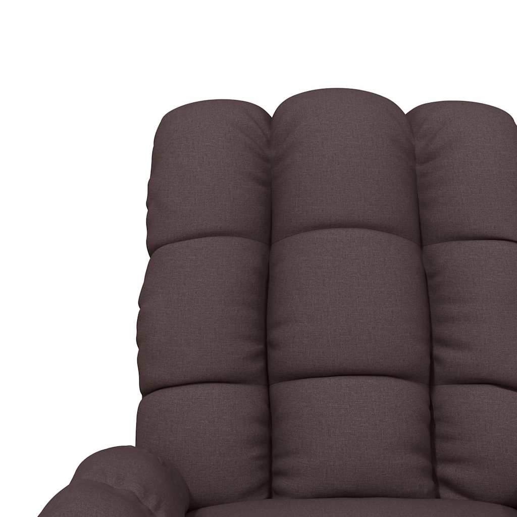 Recliner Chair Dark Brown Fabric