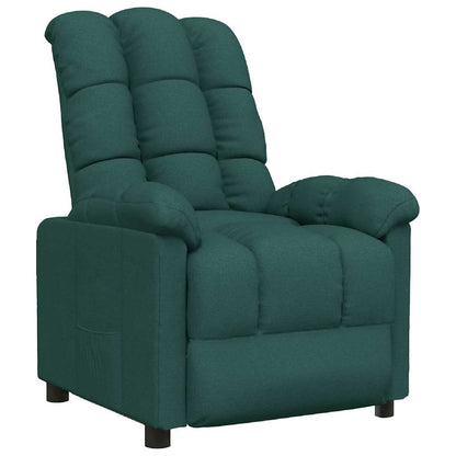 Recliner Chair Dark Green Fabric