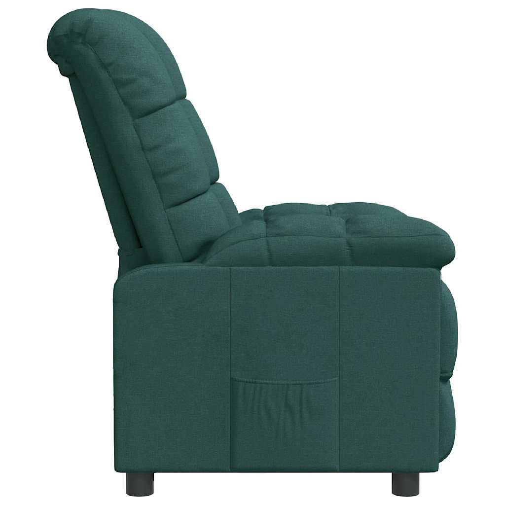 Recliner Chair Dark Green Fabric