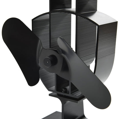 Heat Powered Stove Fan 2 Blades Black
