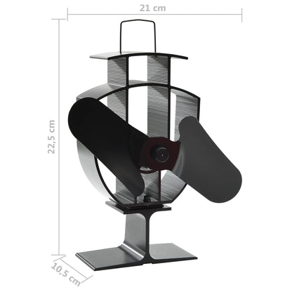 Heat Powered Stove Fan 2 Blades Black