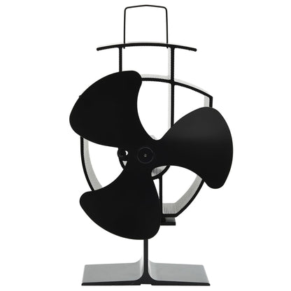 Heat Powered Stove Fan 3 Blades Black