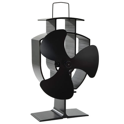 Heat Powered Stove Fan 3 Blades Black
