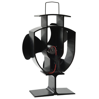 Heat Powered Stove Fan 3 Blades Black