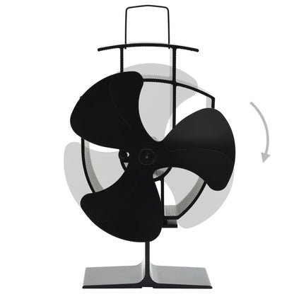 Heat Powered Stove Fan 3 Blades Black