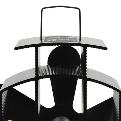 Heat Powered Stove Fan 5 Blades Black