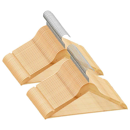 50 pcs Clothes Hanger Set Non-slip Hardwood