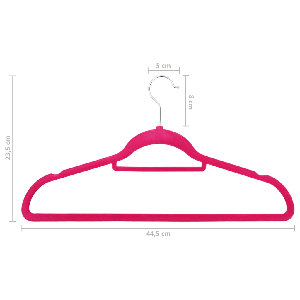 20 pcs Clothes Hanger Set Anti-slip Pink Velvet