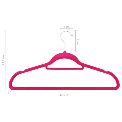 20 pcs Clothes Hanger Set Anti-slip Pink Velvet