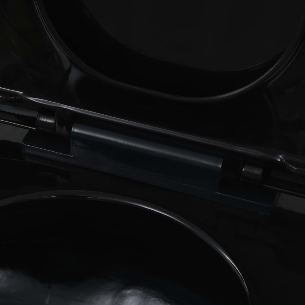 Wall-Hung Toilet with Concealed Cistern Ceramic Black