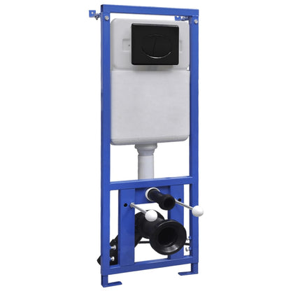 Wall-Hung Toilet with Concealed Cistern Ceramic Black