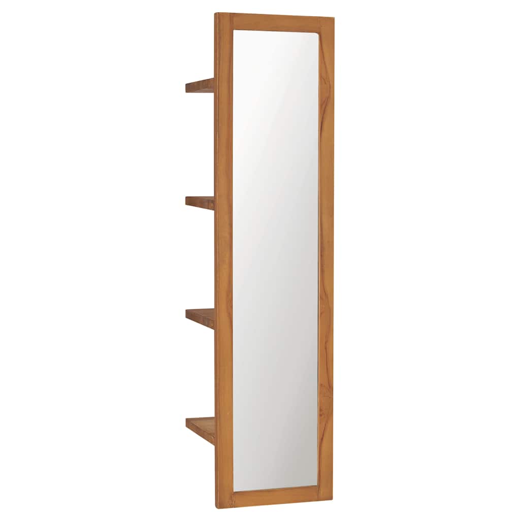 289070 vidaXL Wall Mirror with Shelves 30x30x120 cm Solid Teak Wood