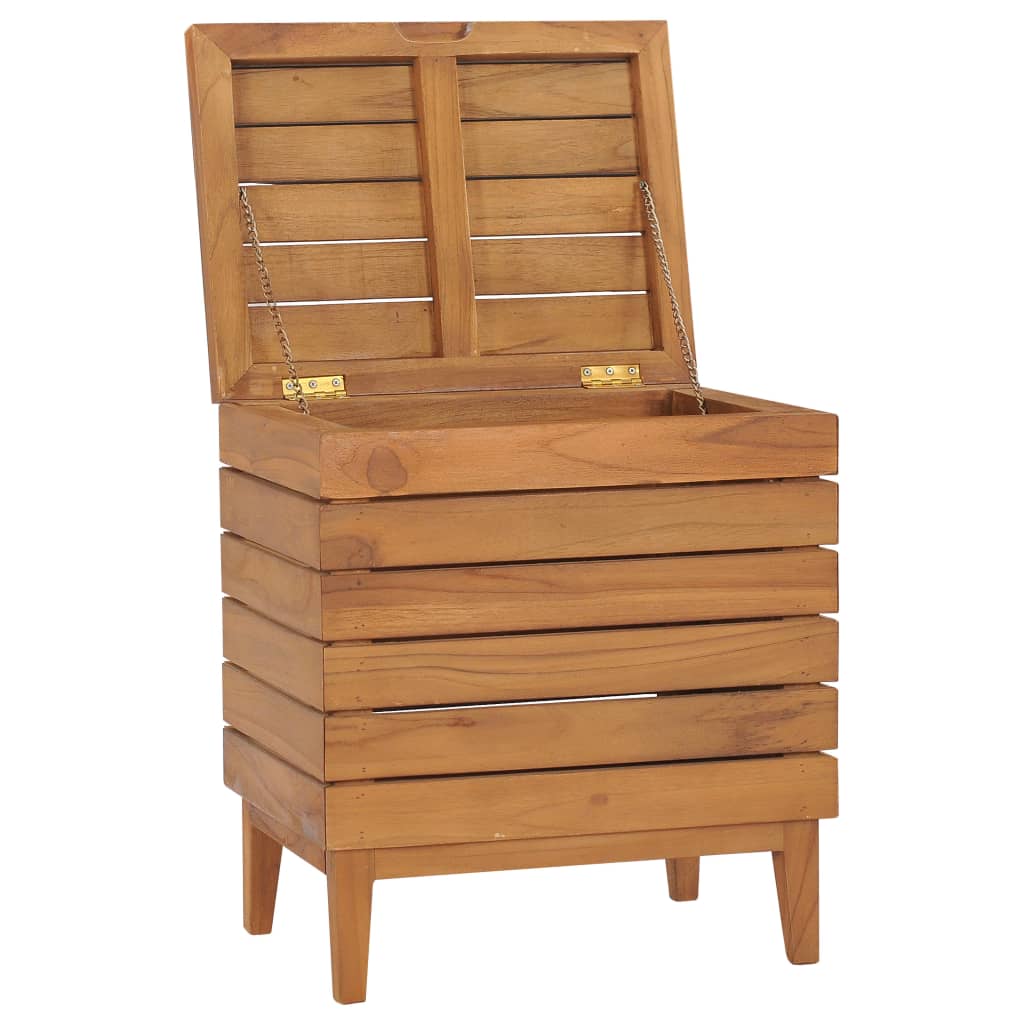 Laundry Basket 40x30x45 cm Solid Teak Wood