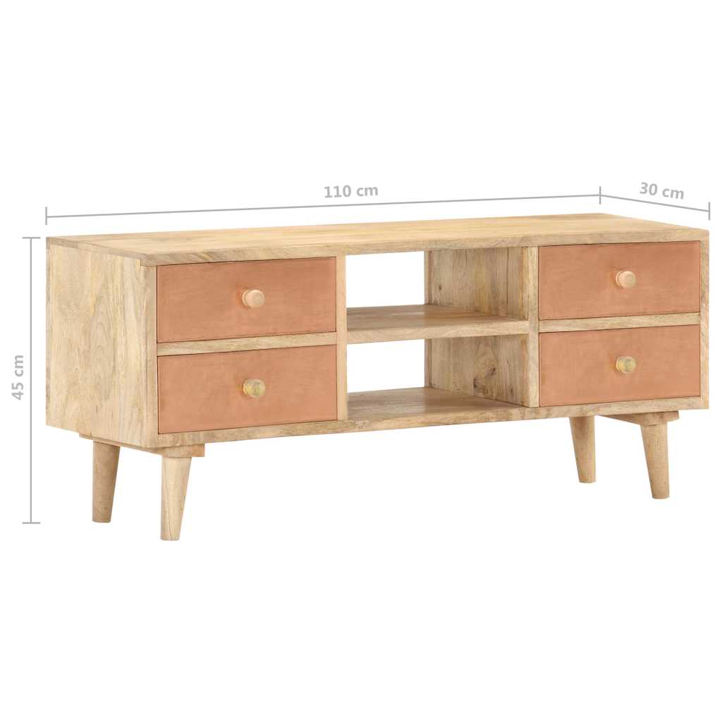 287874 vidaXL TV Cabinet 110x30x45 cm Solid Mango Wood