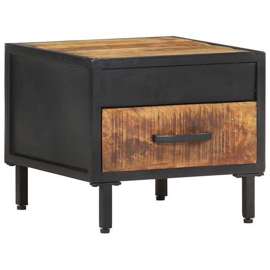 288472 vidaXL Bedside Cabinet 40x40x35 cm Rough Mango Wood