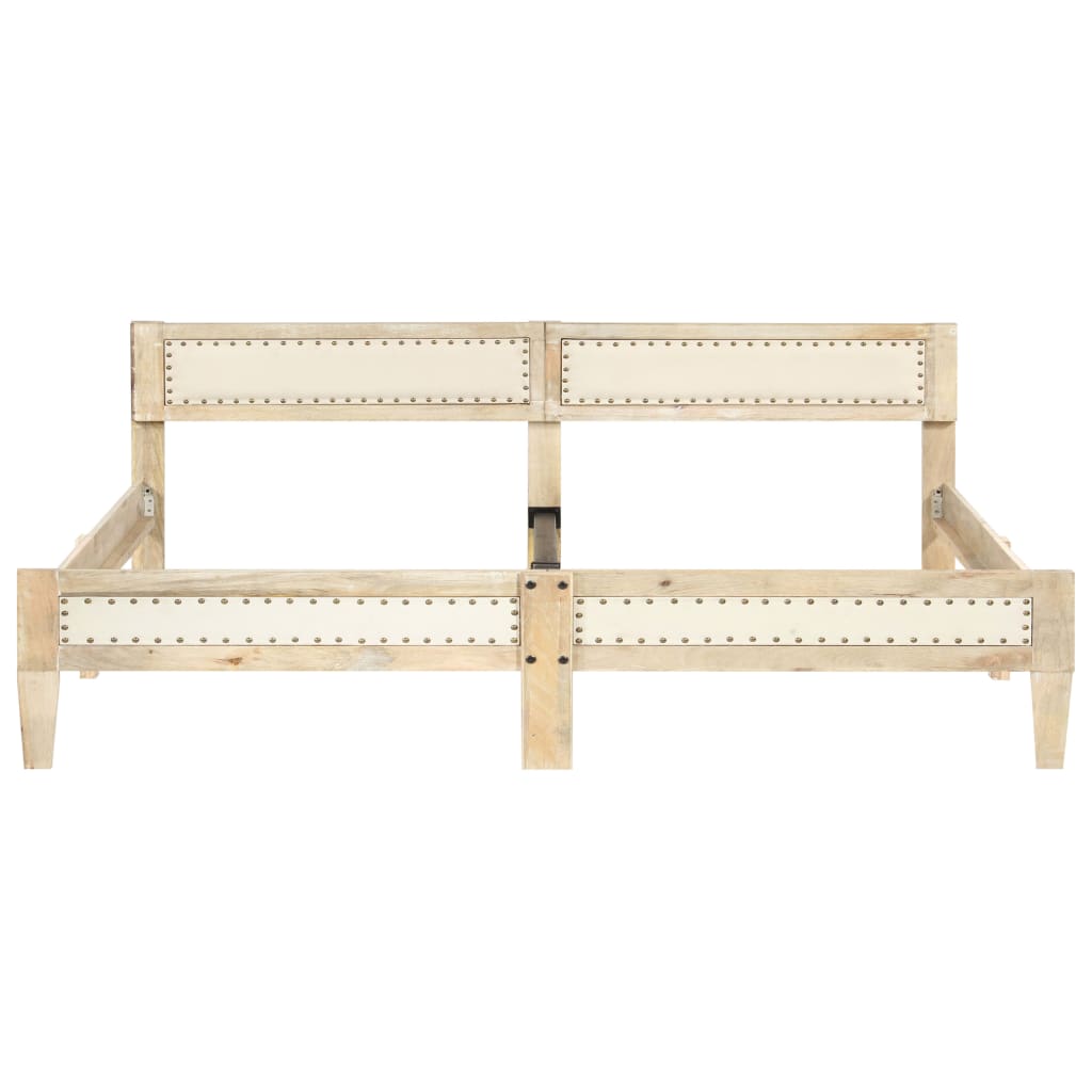 Bed Frame | Natural wood | Solid mango wood, cotton | Double | Hardwood