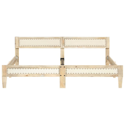 Bed Frame | Natural wood | Solid mango wood, cotton | Double | Hardwood