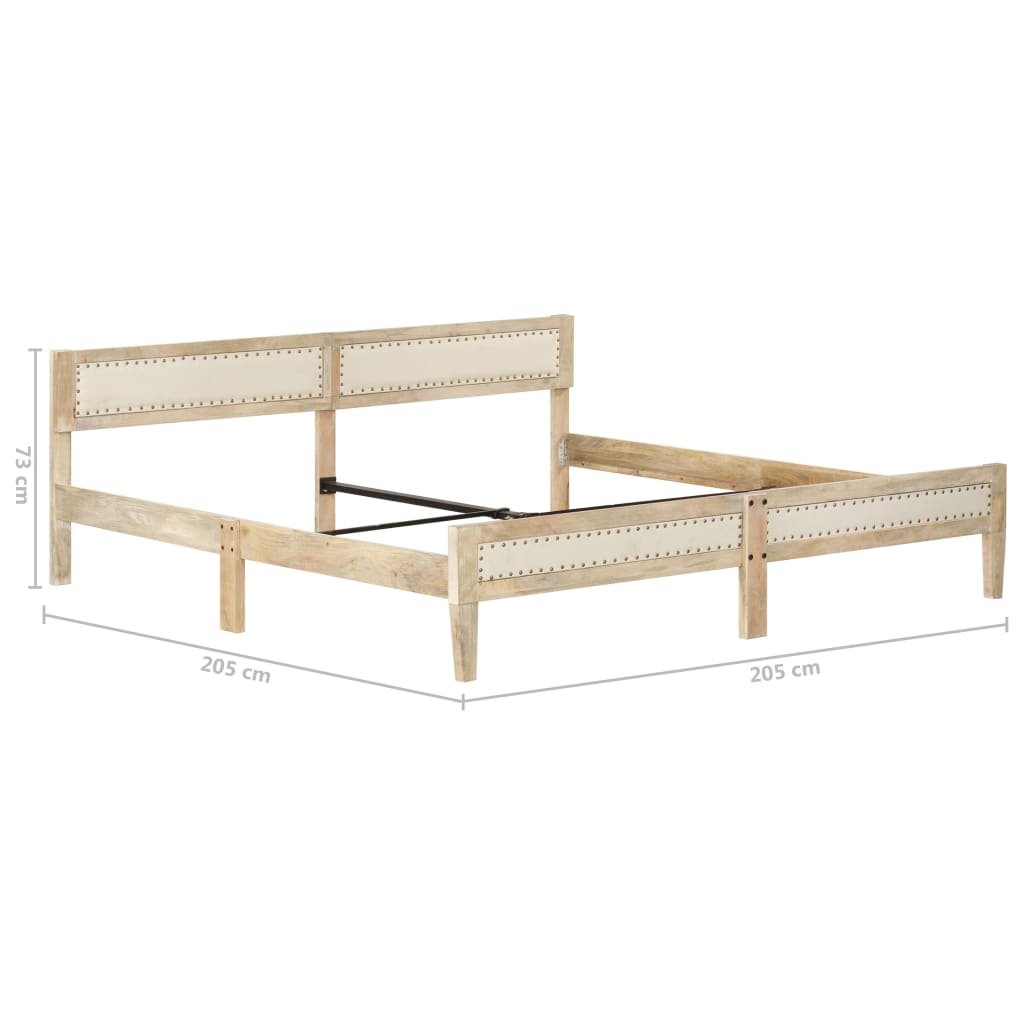 Bed Frame | Natural wood | Solid mango wood, cotton | Double | Hardwood