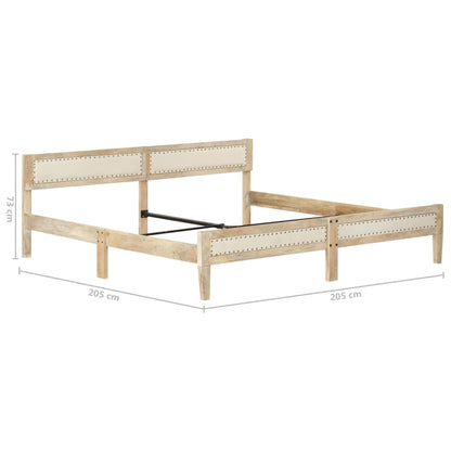 Bed Frame | Natural wood | Solid mango wood, cotton | Double | Hardwood