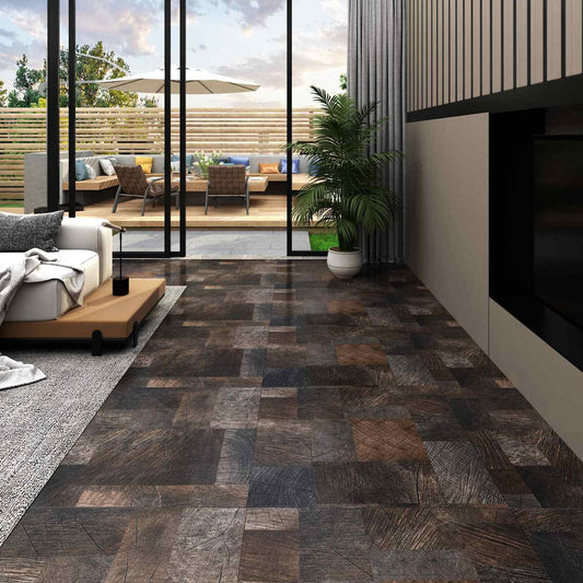 Flooring Planks Wood structure brown 5.11 m² 55 pcs PVC
