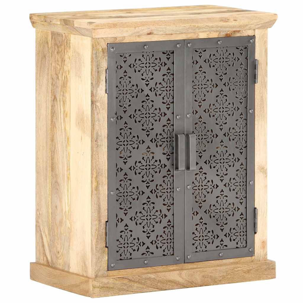 289094 vidaXL Sideboard with Steel Doors 60x35x75 cm Solid Mango Wood