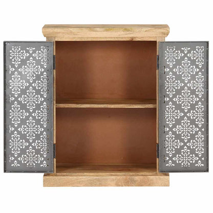 289094 vidaXL Sideboard with Steel Doors 60x35x75 cm Solid Mango Wood