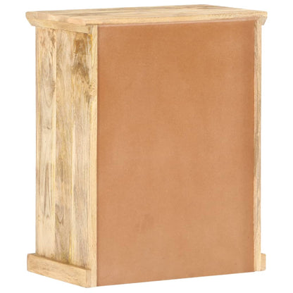 Sideboard with Steel Doors 60x35x75 cm Solid Mango Wood