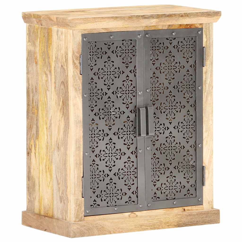 289094 vidaXL Sideboard with Steel Doors 60x35x75 cm Solid Mango Wood