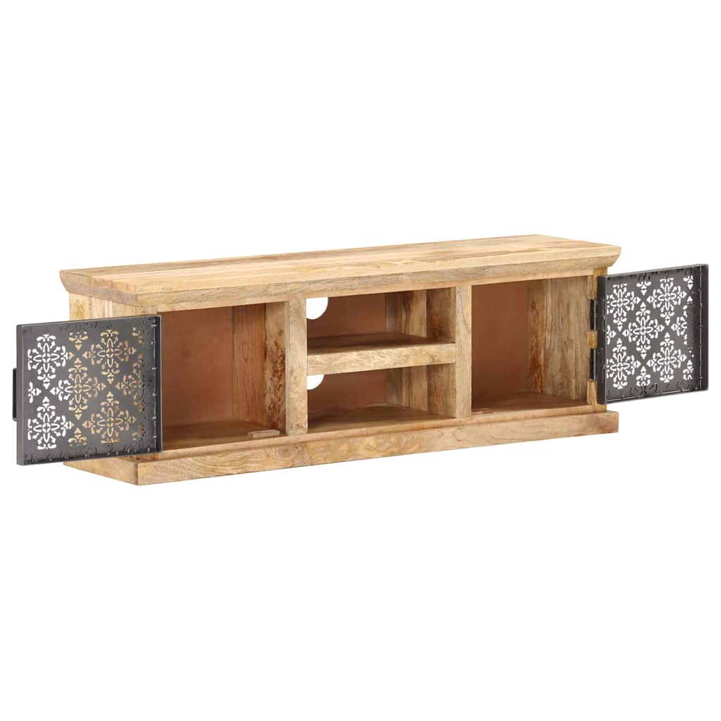 289095 vidaXL TV Cabinet with Steel Doors 120x30x40cm Solid Mango Wood
