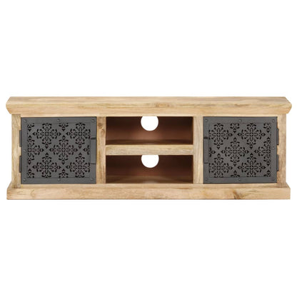 TV Cabinet with Steel Doors 120x30x40cm Solid Mango Wood