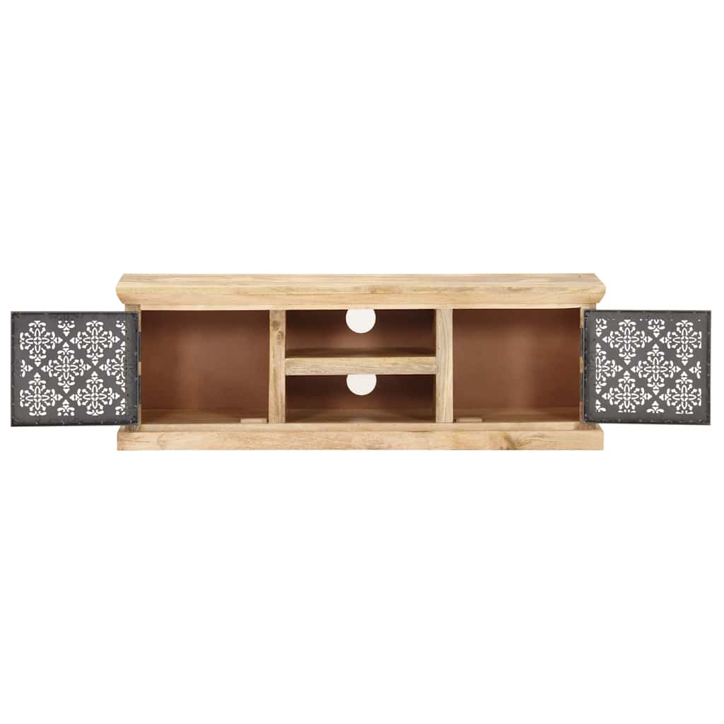 289095 vidaXL TV Cabinet with Steel Doors 120x30x40cm Solid Mango Wood