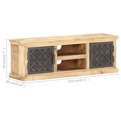 289095 vidaXL TV Cabinet with Steel Doors 120x30x40cm Solid Mango Wood