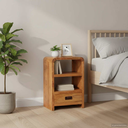Bedside Table 40x30x60 cm Solid Acacia Wood Honey Finish