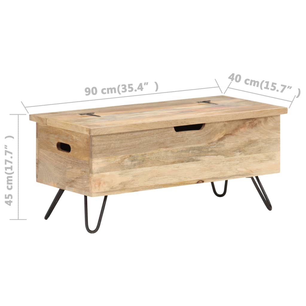 Chest | Natural wood | Solid mango wood, Steel | Medium | Chest