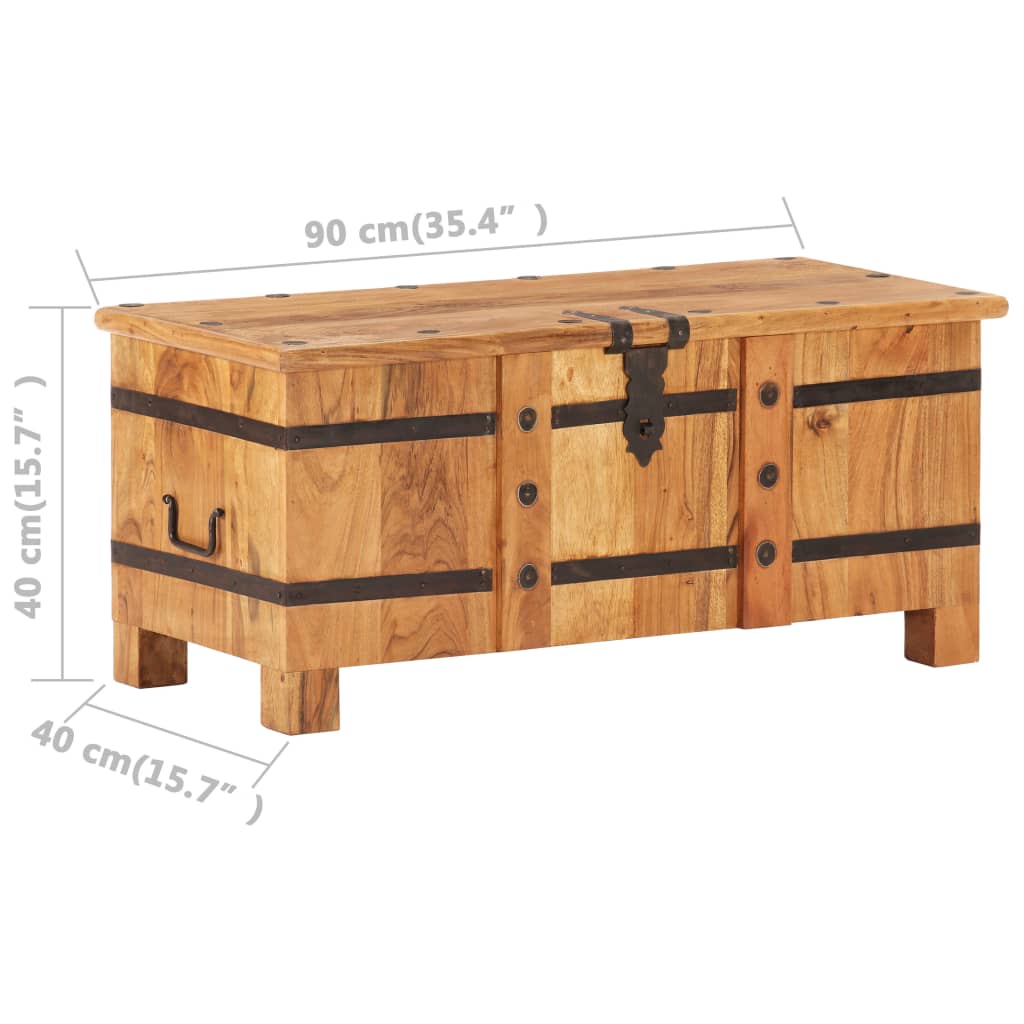 Chest | Natural wood | Solid acacia wood and iron | Medium