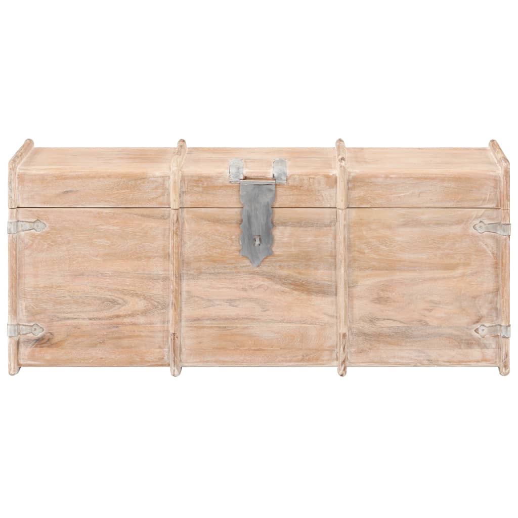 Storage Chest | White finish | Solid acacia wood | 90 x 40 x 40 cm