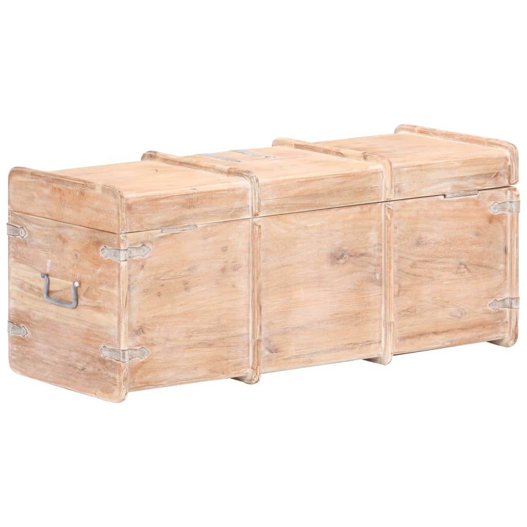 Storage Chest | White finish | Solid acacia wood | 90 x 40 x 40 cm