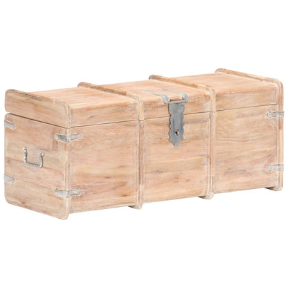 Storage Chest | White finish | Solid acacia wood | 90 x 40 x 40 cm