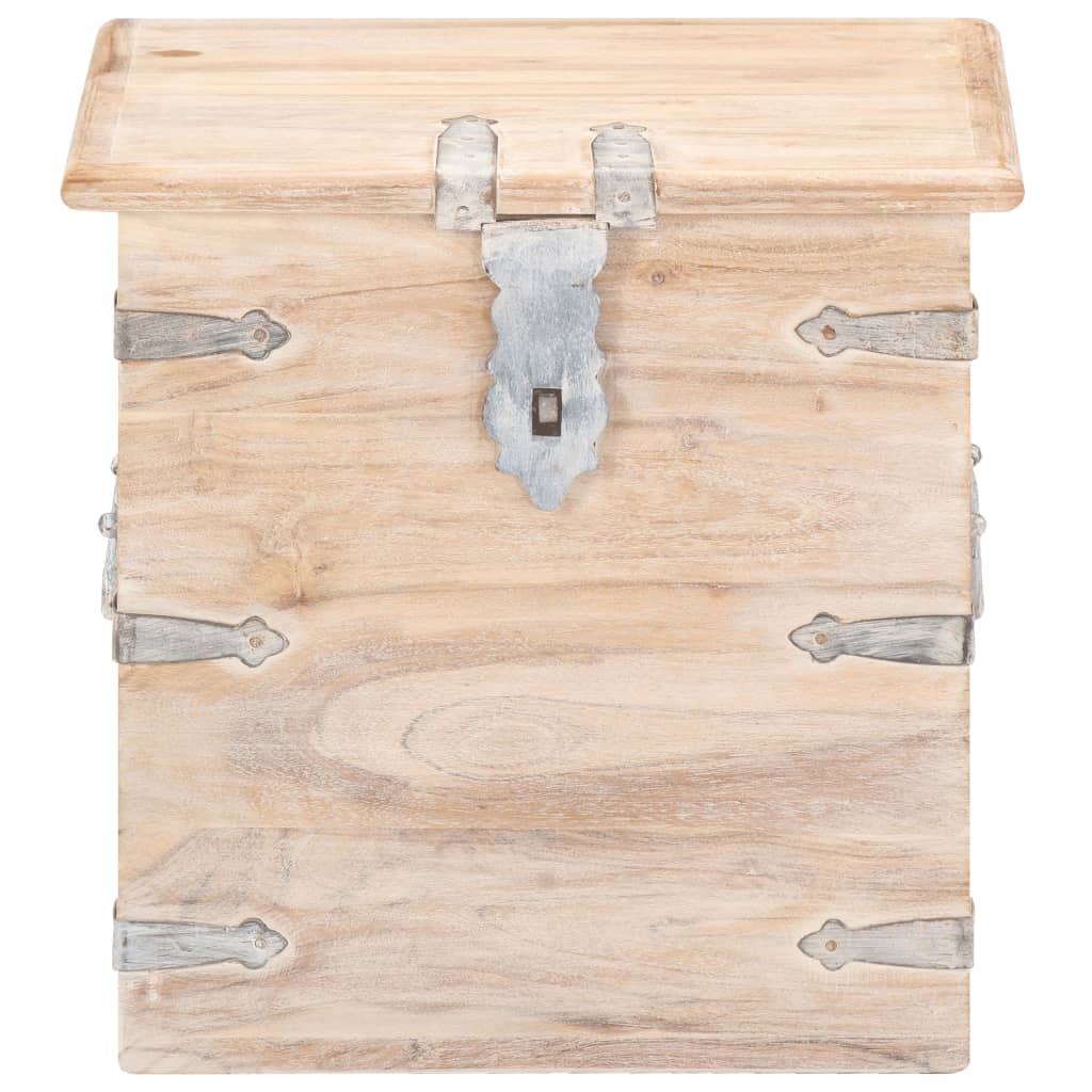 Chest | White | Solid acacia wood with iron | 40 cm | Chest | Square