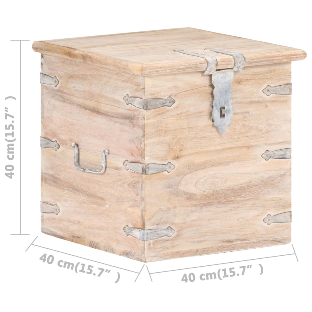 Chest | White | Solid acacia wood with iron | 40 cm | Chest | Square