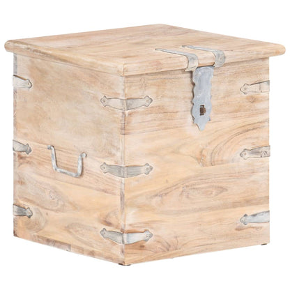 Chest | White | Solid acacia wood with iron | 40 cm | Chest | Square