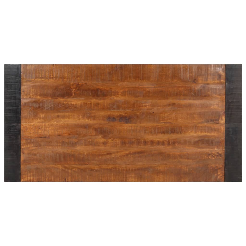 Dining Table | Natural wood tone and black | Solid rough mango wood