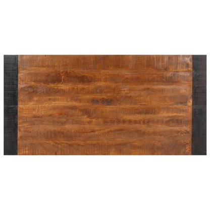 Dining Table | Natural wood tone and black | Solid rough mango wood