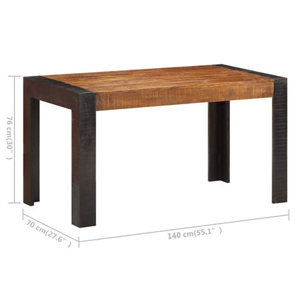 Dining Table | Natural wood tone and black | Solid rough mango wood