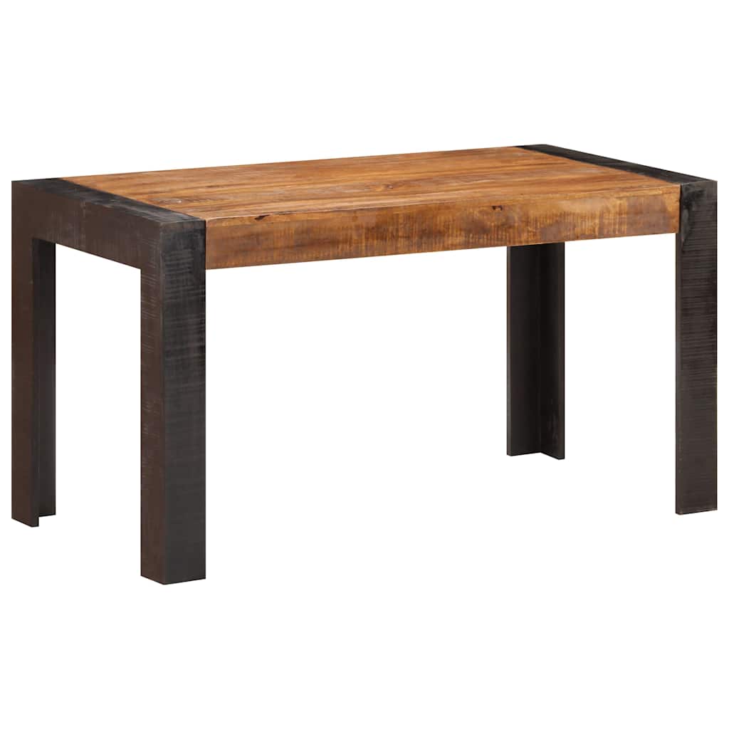 Dining Table | Natural wood tone and black | Solid rough mango wood