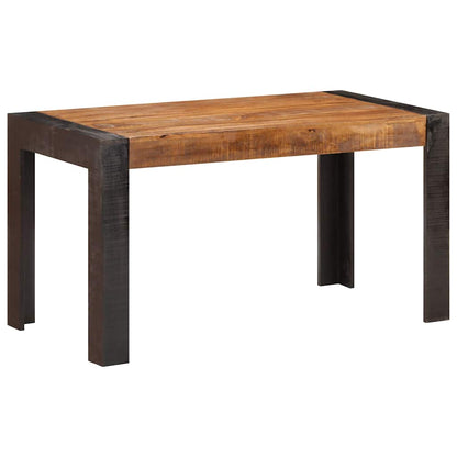 Dining Table | Natural wood tone and black | Solid rough mango wood