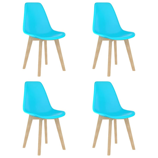 Dining Chairs 4 pcs Blue Plastic
